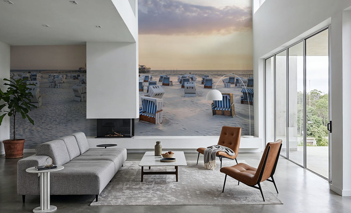 German Beach Sunrise Mural Wallpaper - room preview 03