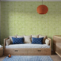 Mixed Green Circles Inverse Mural Wallpaper - room preview 03