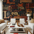 Letterpress Wood Mural Wallpaper - room preview 03