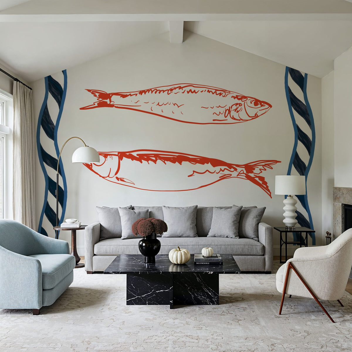Sea Doodles I Mural Wallpaper - room preview 03