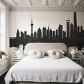 Shanghai China Skyline Black & White Mural Wallpaper - room preview 03