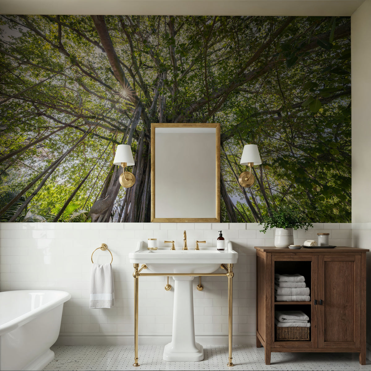Banyan Tree Mural Wallpaper - room preview 03