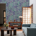 Jungle Leopards Violet & Mint Mural Wallpaper - room preview 03