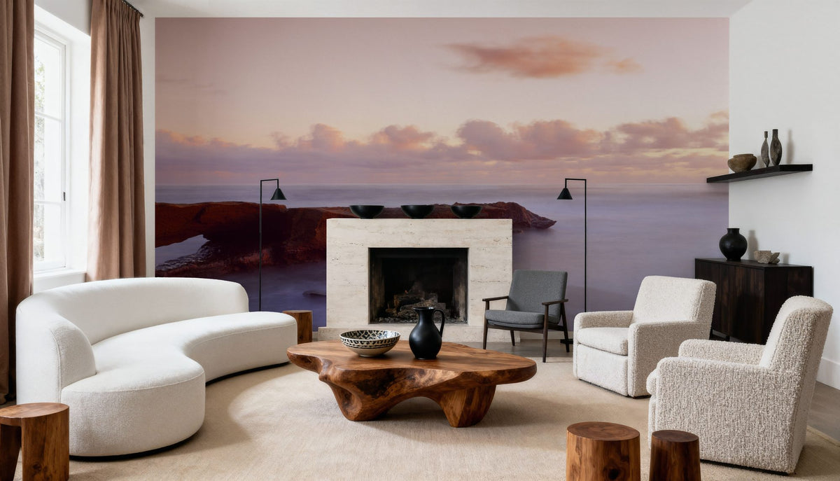 Misty Harbor Sunset Mural Wallpaper - room preview 03