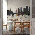 Frankfurt Skyline Concrete Mural Wallpaper - room preview 03