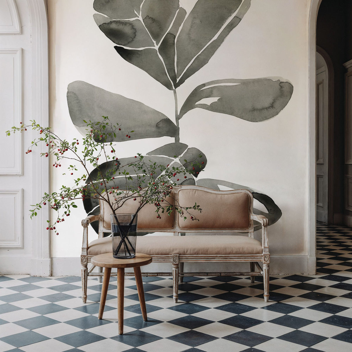 Fiddle Leaf III Mural Wallpaper - room preview 03