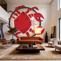 Kitschy Coastal Crab Mural Wallpaper - room preview 03