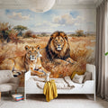 Lions II - Watercolor Predators Series Mural Wallpaper - room preview 03