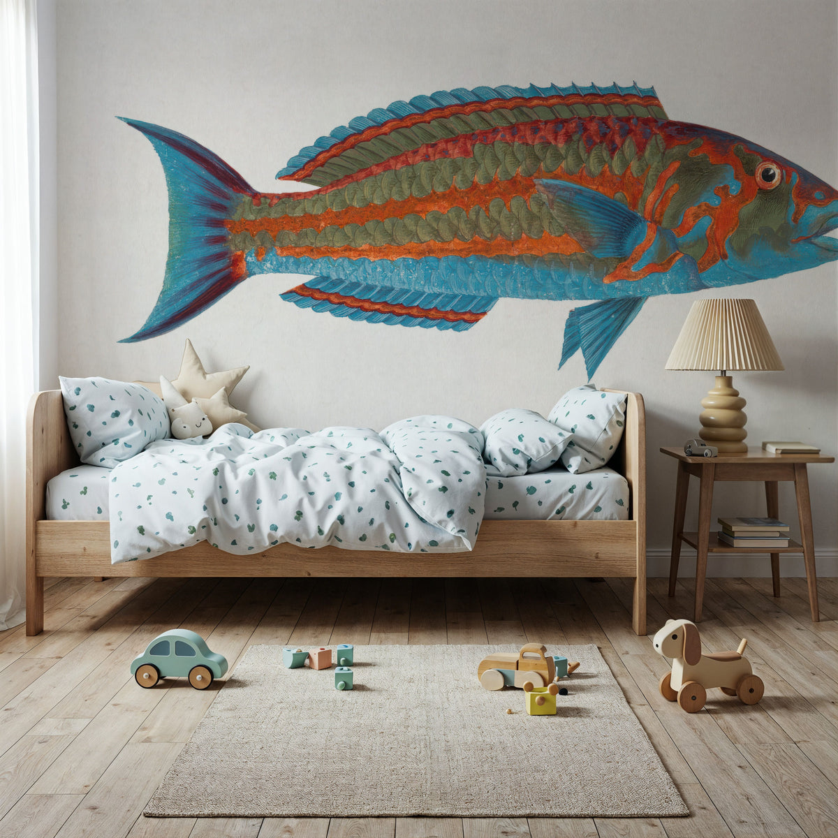 Polynesian Fish Mural Wallpaper - room preview 03