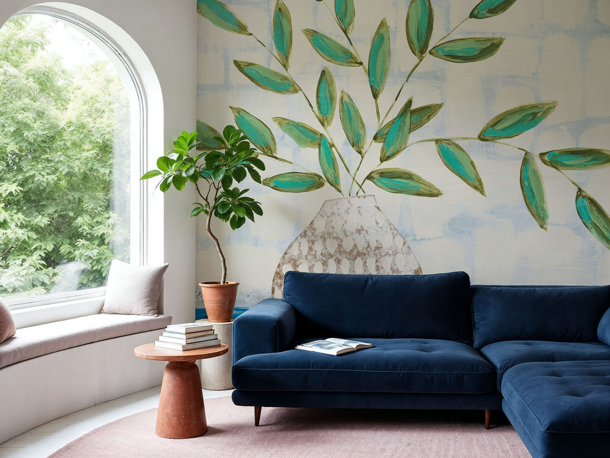 Joyful Leaves Mural Wallpaper - room preview 03