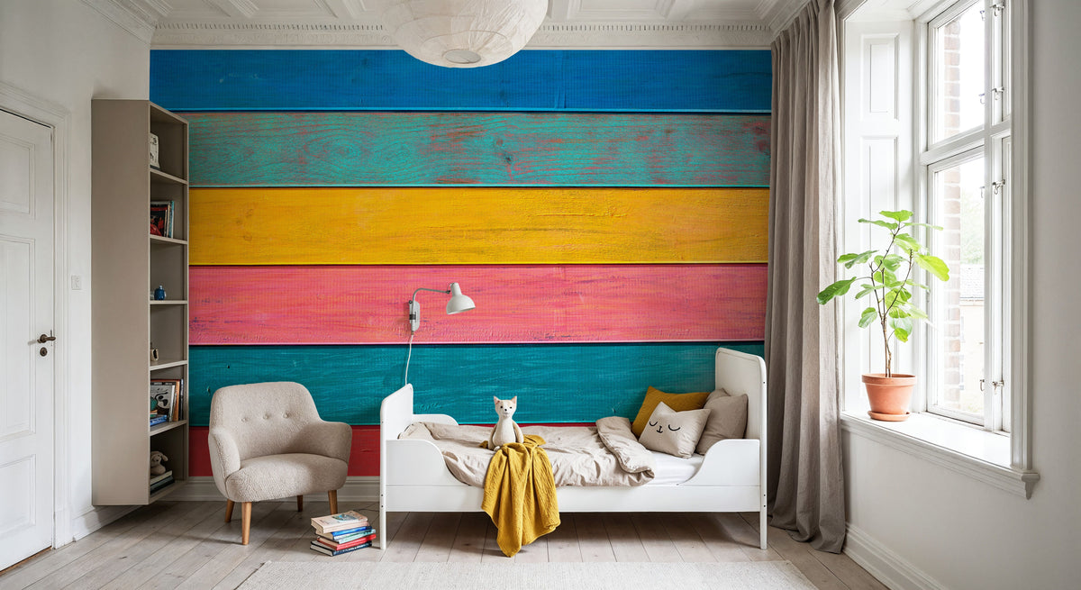 Mexican Wood Mural Wallpaper - room preview 03