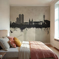 Daegu South Korea Skyline Concrete Mural Wallpaper - room preview 03