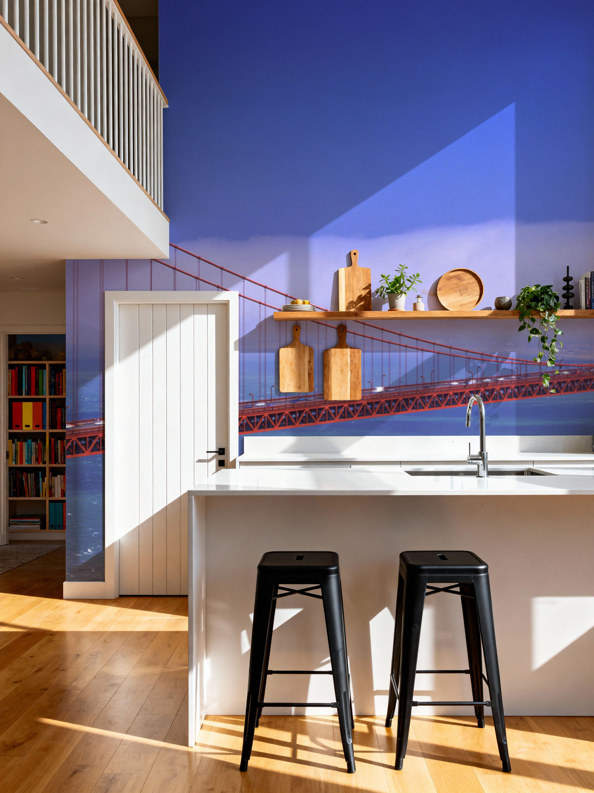 Foggy Golden Gate Mural Wallpaper - room preview 03