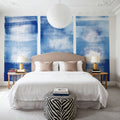 Blue Geometric Abstract Mural Wallpaper - room preview 03