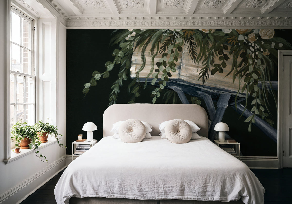 Vintage Bicycle with Florals Mural Wallpaper - room preview 03