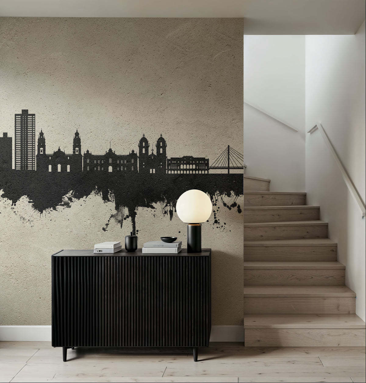 Lima Peru Skyline Concrete Mural Wallpaper - room preview 03