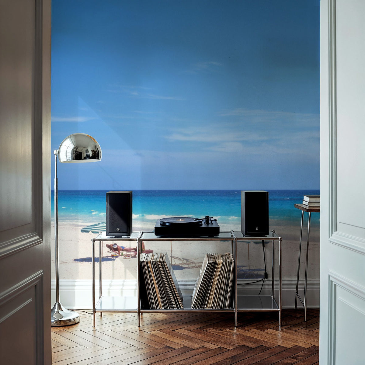 Serene Umbrella Shores Mural Wallpaper - room preview 03