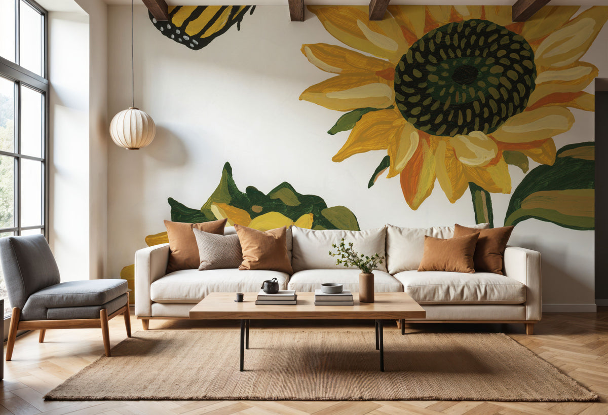 September Sunflowers II Mural Wallpaper - room preview 03