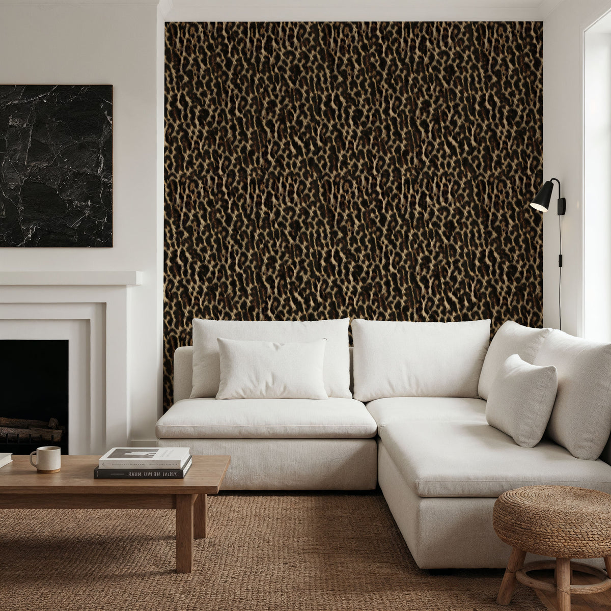 Leopard Fur Texture No.III Mural Wallpaper - room preview 03