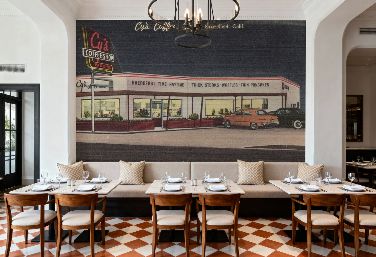 Greetings From the Coffee Shop Mural Wallpaper - room preview 03