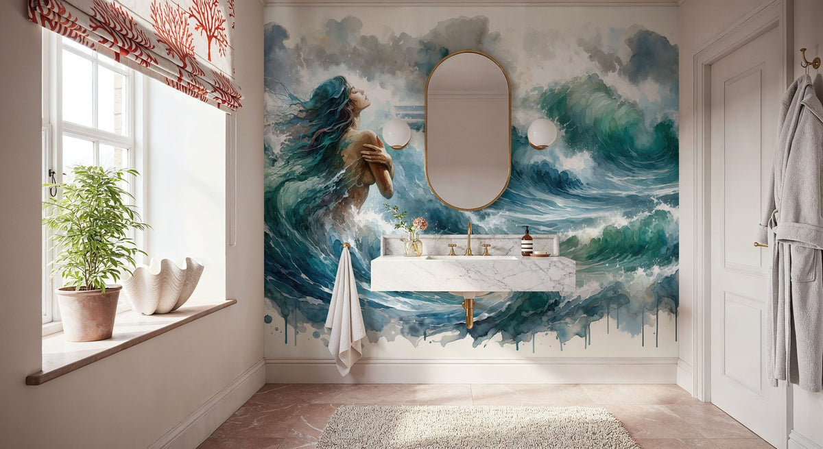 Sea's Symphony Enveloping Mural Wallpaper - room preview 03