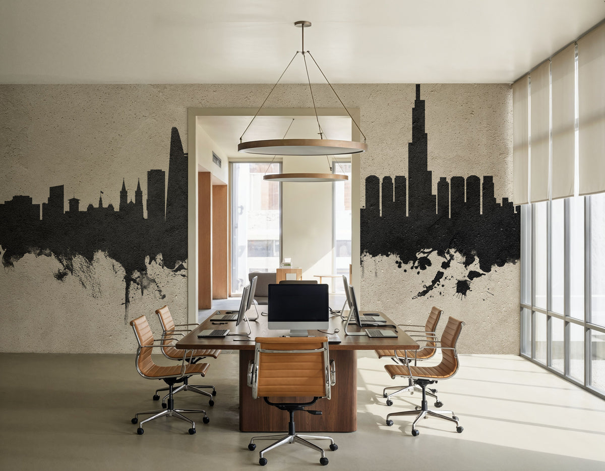 Ho Chi Minh City Vietnam Skyline Concrete Mural Wallpaper - room preview 03