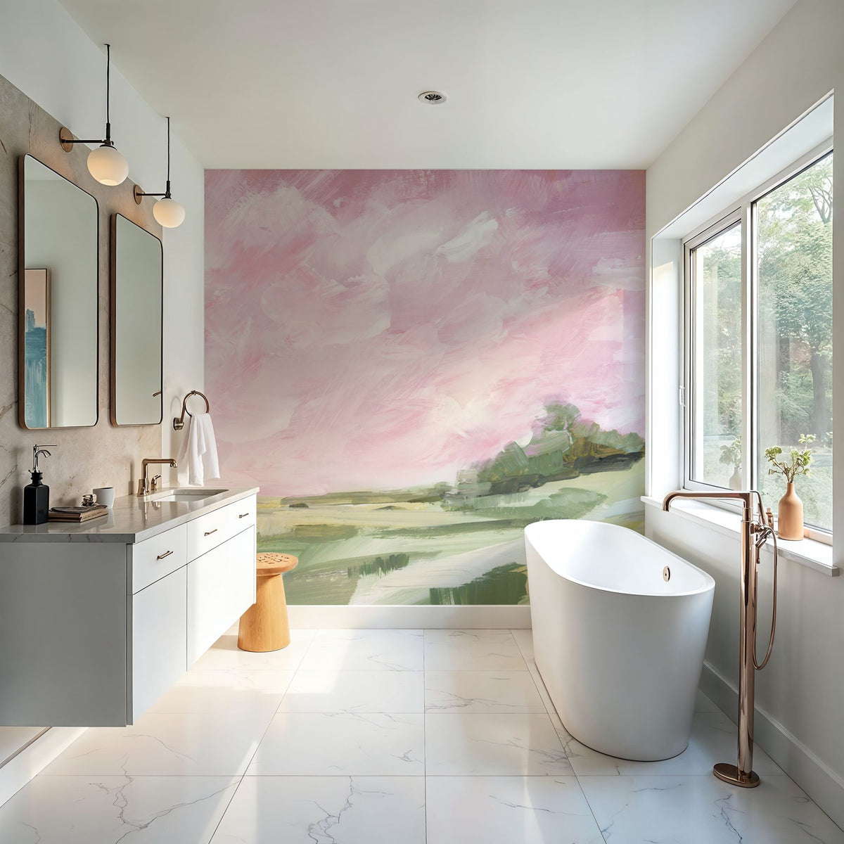 Pink Sky Mural Wallpaper - room preview 03