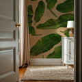 Scattered Banana Leaves Mural Wallpaper - room preview 03