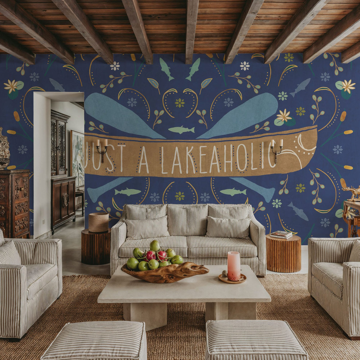 Otomi Lake I Dark Mural Wallpaper - room preview 03
