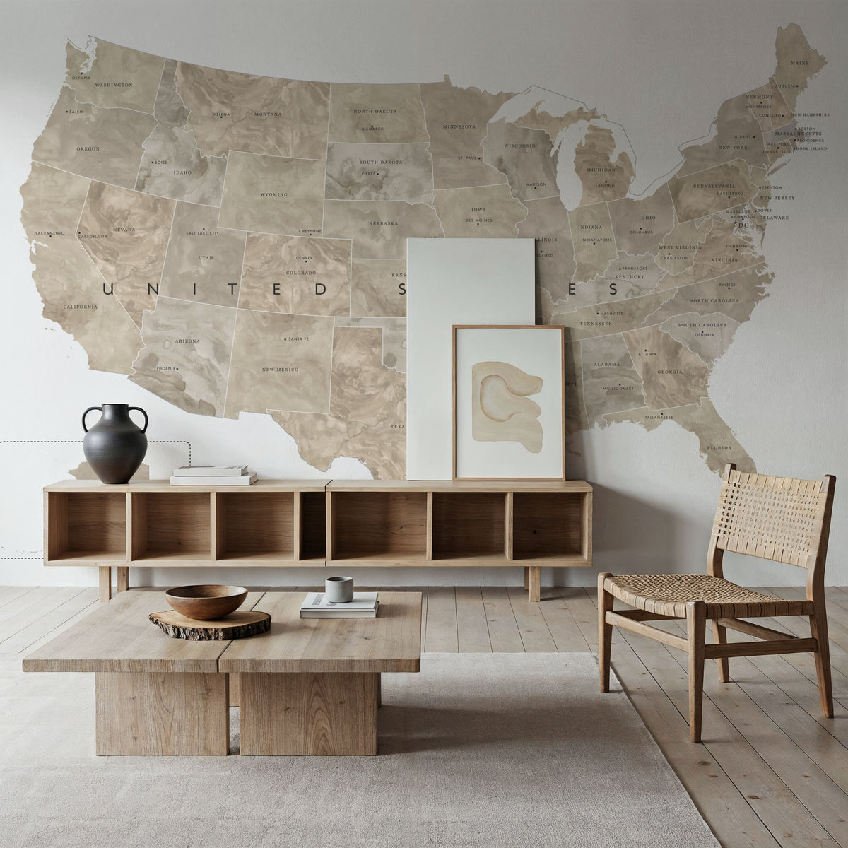 US State Map - Abey Mural Wallpaper - room preview 03