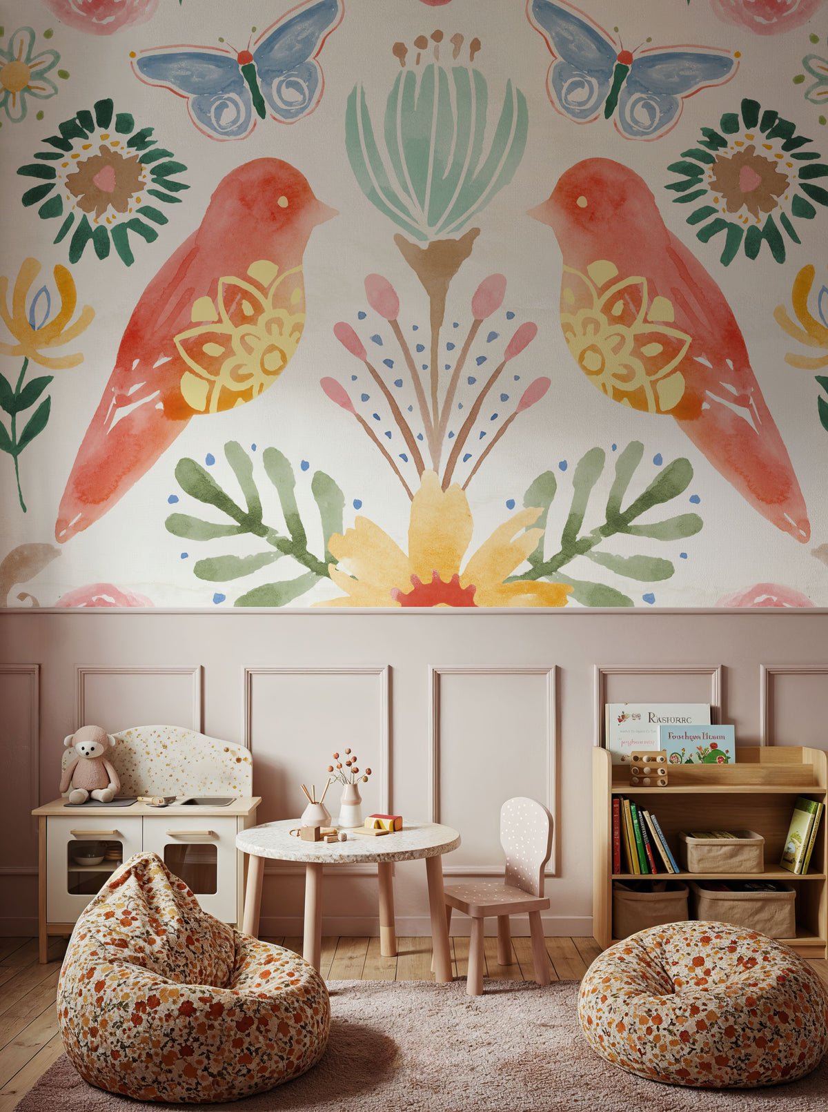 Wild Blooms III Mural Wallpaper - Light Tone - room preview 03