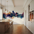 New Orleans Louisiana Skyline Blue & Bronze Mural Wallpaper - room preview 03