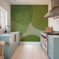 Embracing Shapes, Dill Green Mural Wallpaper - room preview 03