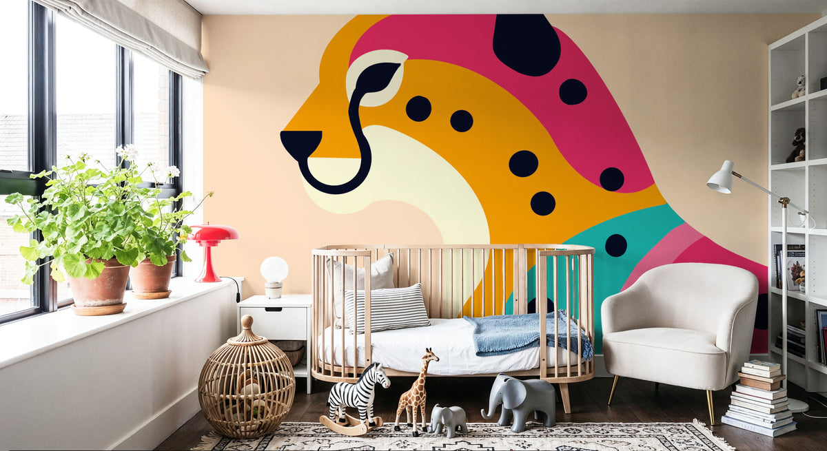 Safari Cat I Mural Wallpaper - room preview 03