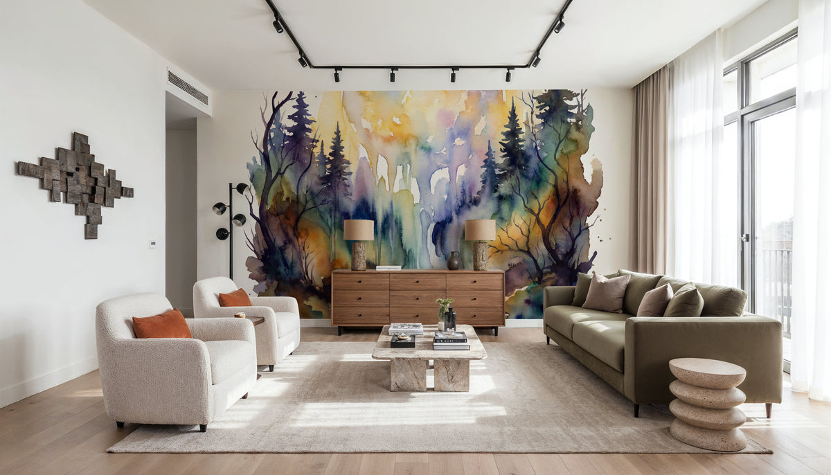 Forest Grove - Watercolor Landscape Series Mural Wallpaper - room preview 03