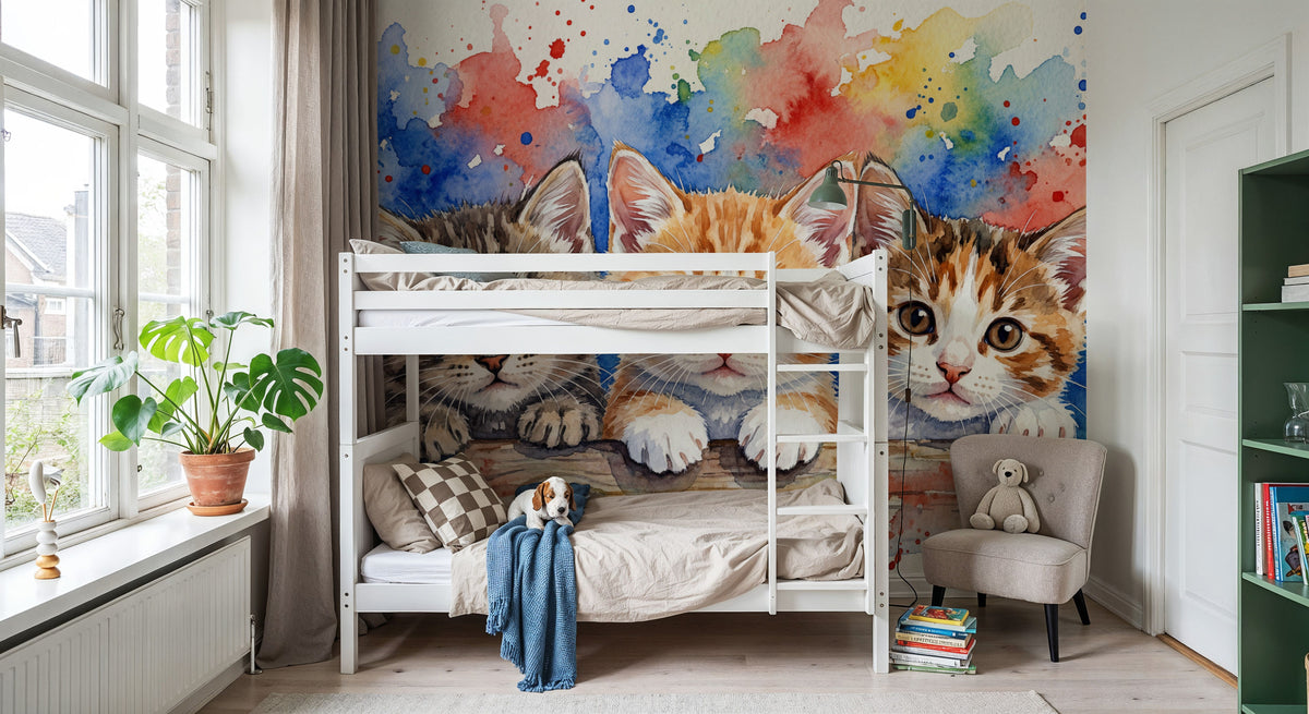 Kittens II - Cute Baby Animals Series Mural Wallpaper - room preview 03