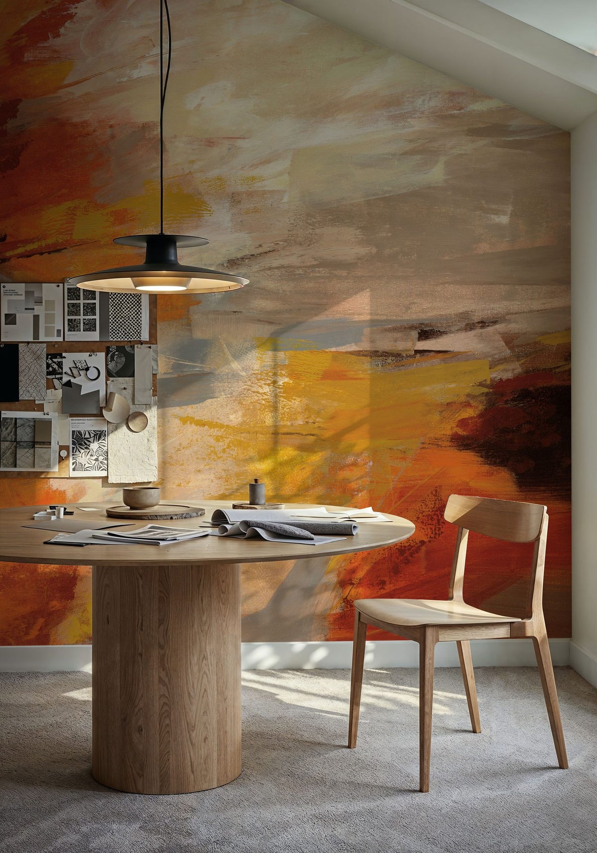 Leaves Falling Mural Wallpaper - room preview 03