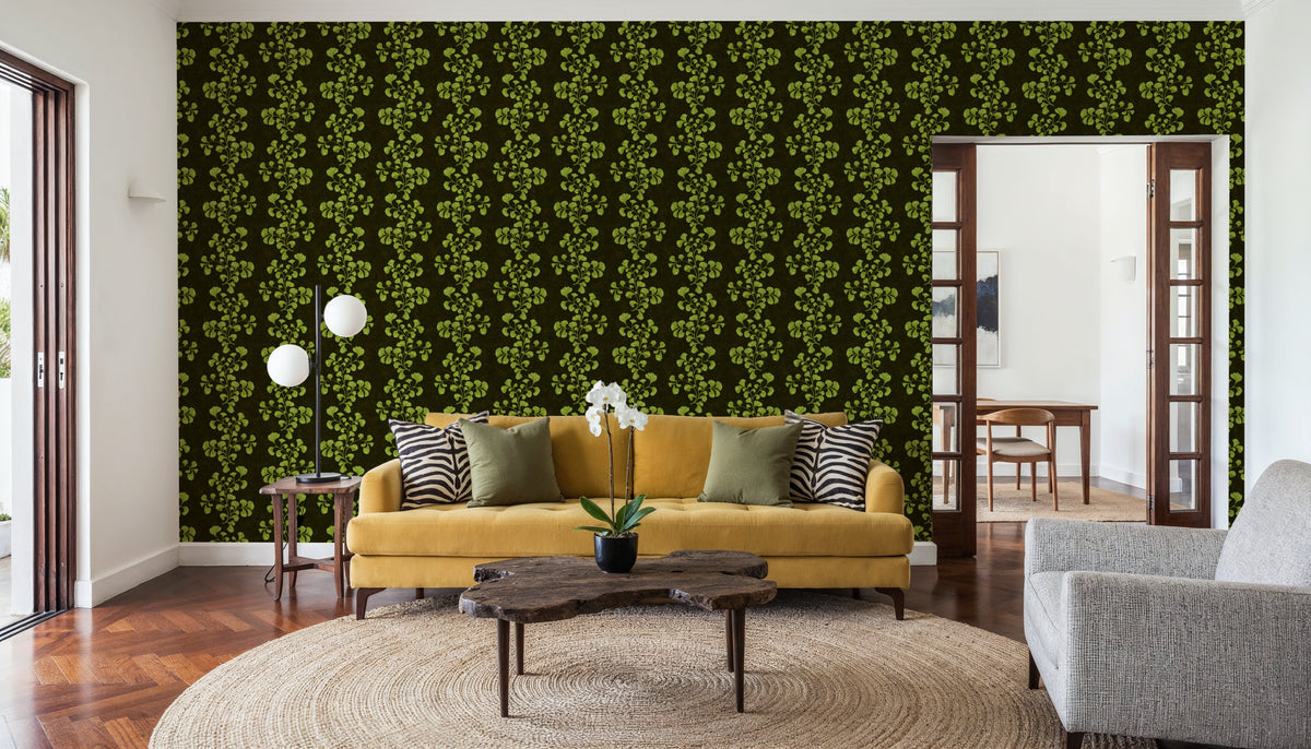 Fern Stripes, Fresh Green Mural Wallpaper - room preview 03