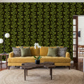 Fern Stripes, Fresh Green Mural Wallpaper - room preview 03