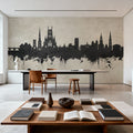 Worcester England Skyline Concrete Mural Wallpaper - room preview 03