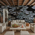 Ukiyo-e Clouds, Midnight Mural Wallpaper - room preview 03