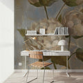 Peony on Blue Mural Wallpaper - room preview 03