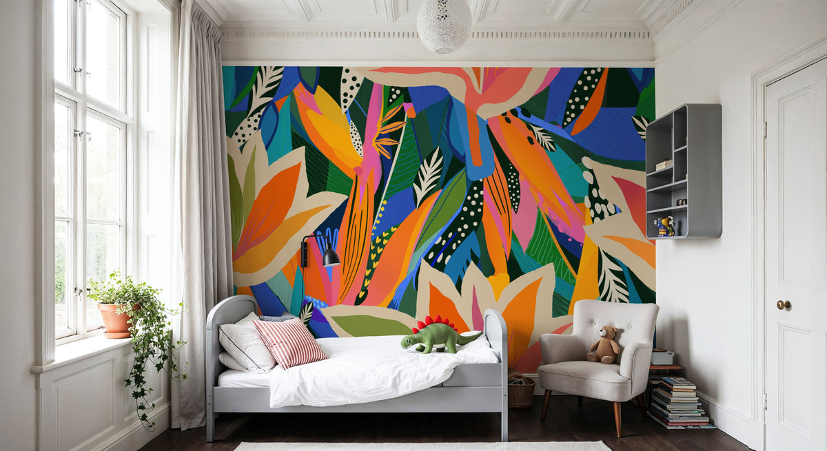 Bold Bloom Mural Wallpaper - room preview 03