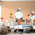 Ducks in the Pumpkin Patch III Mural Wallpaper - room preview 03