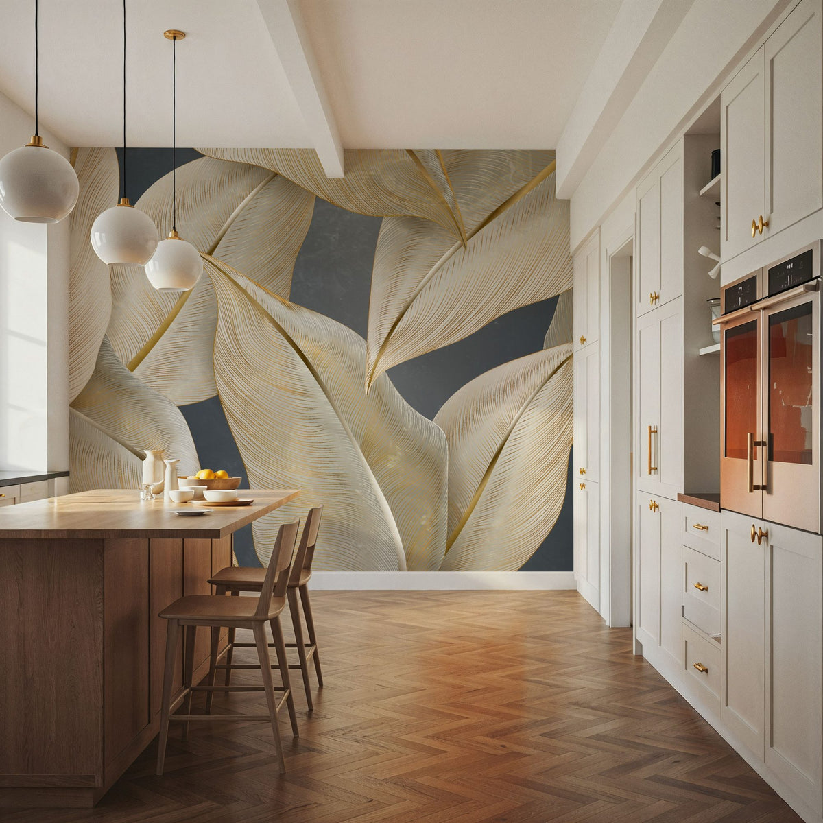 Art Palms Study Mural Wallpaper - room preview 03