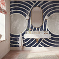 Over the Rainbow II Navy Gray Mural Wallpaper - room preview 03