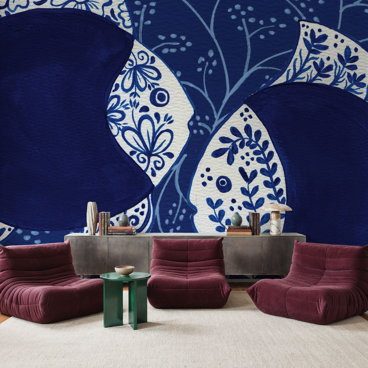 Coastal Chinoiserie IX Mural Wallpaper - room preview 03
