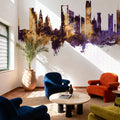 Riyadh Saudi Arabia Skyline Purple & Gold Mural Wallpaper - room preview 03