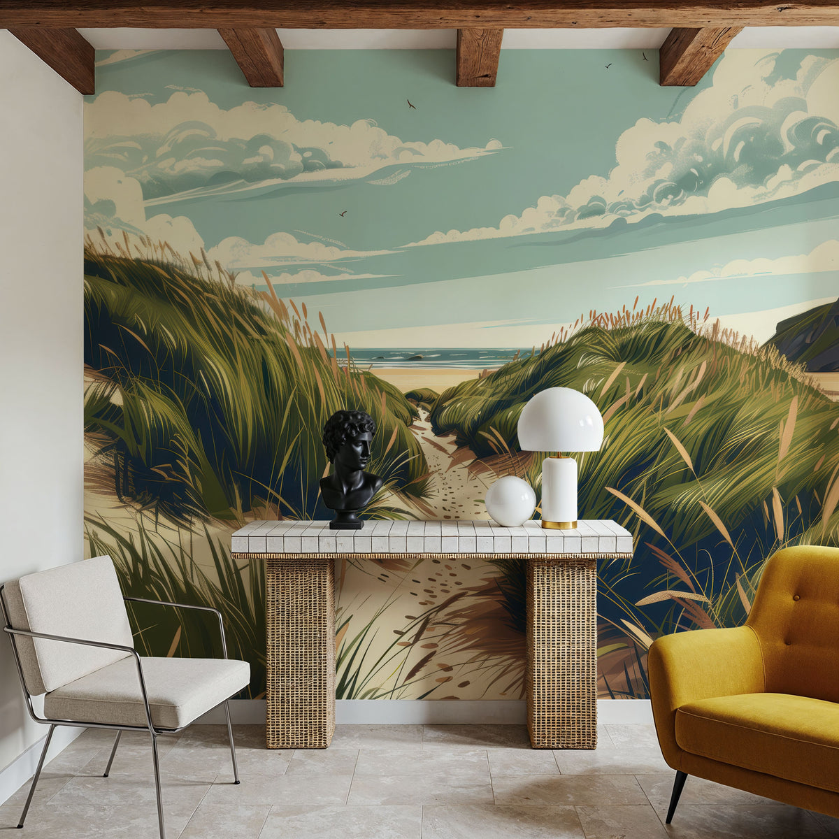 Travel Cornwall Dunes Mural Wallpaper - room preview 03