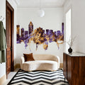 Montreal Canada Skyline Purple & Gold Mural Wallpaper - room preview 03